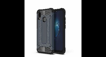 Ntech Hoesje Geschikt voor Huawei P20 Lite (2018) Dual layer Armor Hoesje - Blauw