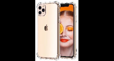 Ntech hoesje Geschikt voor iPhone 11 Pro Max Anti Shock Back Cover - Transparant