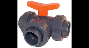 Kogelkraan PVC 3-weg l-boring lijm 63mm