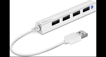 Speedlink SNAPPY SLIM - USB Hub - USB-A naar 4x USB 2.0 - Compact - Wit