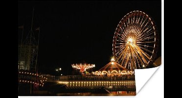 Poster Verlicht reuzenrad in de nacht - 30x20 cm