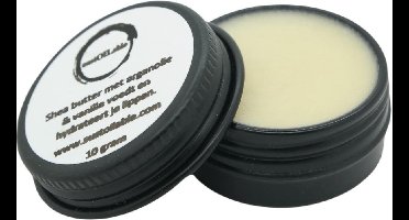 Lippenbalsem shea butter met arganolie en vanille in 15ml recyclebaar blikje - plasticvrij verpakt