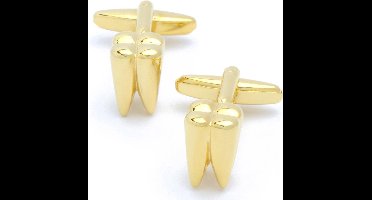 Manchetknopen - Tanden Kiezen Goudkleurig