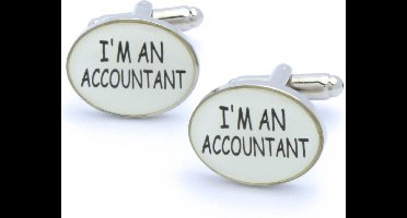 Manchetknopen - Im An Accountant Tekst Wit Zwart