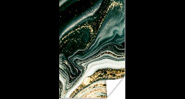 Poster Marmerlook - Goud - Groen - Glitter - Design - Marmer - 20x30 cm