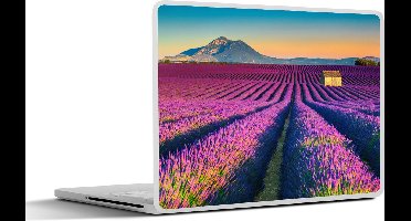 Laptop sticker - 13.3 inch - Lavendel - Berg - Bloemen - 31x22,5cm - Laptopstickers - Laptop skin - Cover