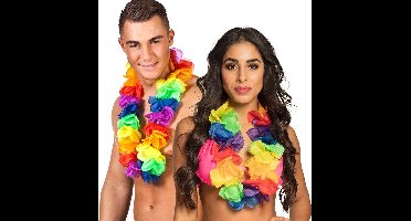 Boland - Hawaïkrans Rainbow XL Multi - Volwassenen - Unisex - - Hawaii - Themafeest - Strandfeest - Carnaval