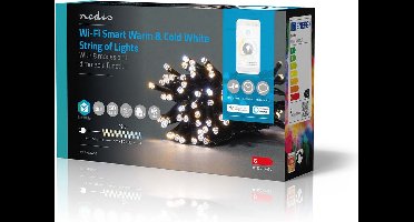 Nedis SmartLife-kerstverlichting - Koord - Wi-Fi - Warm tot Koel Wit - 50 LED's - 5.00 m - Android / IOS