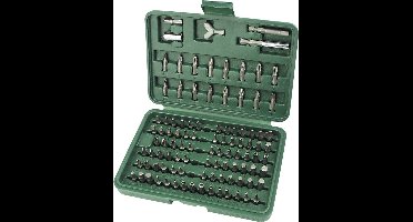 Brüder Mannesmann M29800 Bitset 100-delig Plat, Kruiskop Phillips, Kruiskop Pozidriv, Inbus, Binnen-vierkant (Robertson