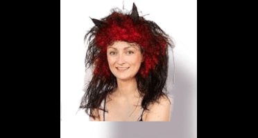 Pruik duivel met hoorntjes (vrouw), Devil, kindercrea