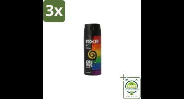 3 x Axe Deodorant Bodyspray Unite 150 ml - Grootverpakking - Deodorant Spray - Zweetgeur Bestrijding - Mannelijke Geur - Frisse Geur - Dagelijks Gebruik