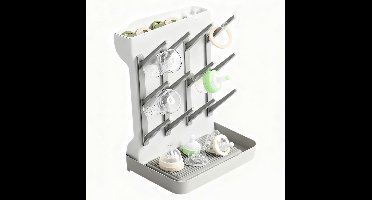 Flessenhouder met lekbak voor babyvoeding