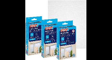 tesa INSECT STOP H&L Fly Screen for Window - hor met klittenband, op maat snijden, zonder boren, wit - 3x 130 x 150 cm