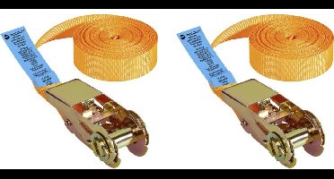 TOOLCRAFT TO-10246098 Trekkracht (lc) vastbinden (enkel/direct)=350 daN (l x b) 6 m x 25 mm Ratelinrichting EN 12195-2