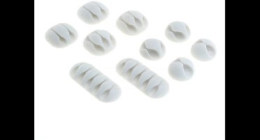kabelhouder SET - 10 stuks zelfklevende kabelhouder kabelklemmen - Wit