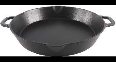 Cast Iron - XXL Pan - Gietijzer - BBQ - Ø43x7,5cm - Ovaal - Zwart - Barbecue - Zomer