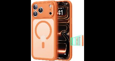 ESR Hoesje Geschikt voor iPhone 17 Pro Max - Classic Hybrid HaloLock - Compatibel met MagSafe / Qi2 - Back Cover met Magneet - Camera Control - Frosted Oranje