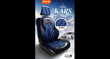 Stoelhoezen Renault Laguna 2007 – 2015 – Kars series - Blauw zwart - hanentand (houndstooth) stof – ontworpen voor een naadloze aansluiting (Voorstoelen set 2 voorstoelen)
