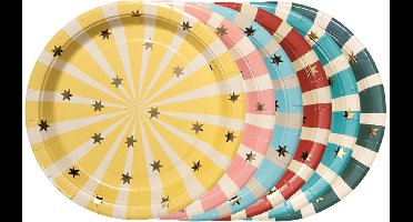 6 Kleurrijke Circus World Papieren Borden 18cm