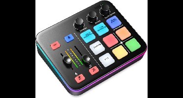 Nexvo® Gaming Audio Mixer - Streaming - PC mixer met XLR - Zwart - ‎16cm x 6cm x 13cm