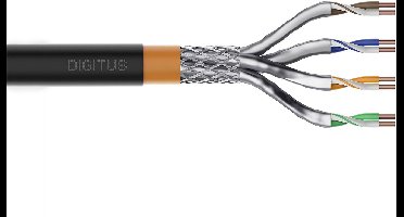 Digitus DK-1741-VH-1-OD Netwerkkabel CAT 7 S/FTP 0.25 mm² Zwart (RAL 9005) 100 m