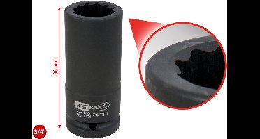 KS TOOLS 3/4" 12-vierkant aandrijfashouder lang 24 mm - 150....