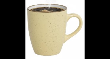 Gerimport Koffie / thee mok Sweets - 1x stuks - geel - 350 ml - keramiek