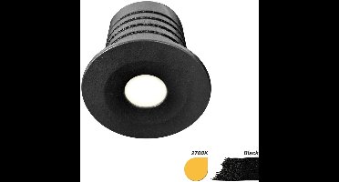 LED Mini Inbouwspot 3W 2700K Rond Zwart – IP67 Dimbaar – Ø35mm – EcoDim – Voor Binnen en Buiten