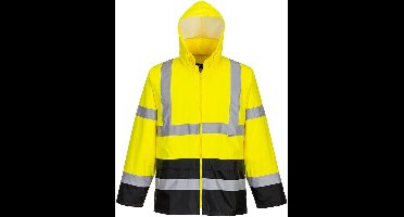 Portwest Hi-Vis Klassiek Tweekleuren Regenjack H443 - Geel/Zwart - 7XL