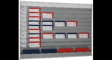 Werkorder planbord met 5 rijen, 10 sleuven en opbergvak