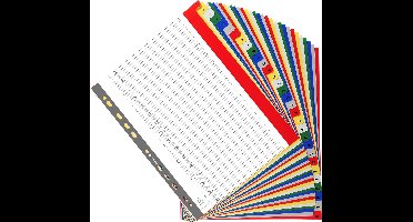 Exacompta 20x Tabbladen met bedrukte tabs in gekleurde PP - 31 tabs - 1 tot 31 - A4 maxi - Geassorteerde felle kleuren - 88E