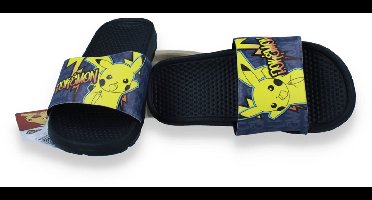 Pokemon Jongens Badslipper | Zwart | Maat: 27