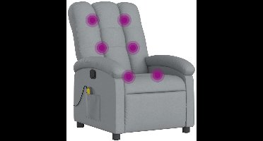 vidaXL - Massagestoel - verstelbaar - stof - lichtgrijs