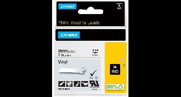 DYMO Rhino industriële Vinyl Labels | 24 mm x 5,5 m | zwarte afdruk op wit | zelfklevende labels voor Rhino & LabelManager labelprinters