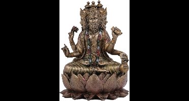 Boutique Trukado - Beeld/figuur - Heer Brahma - Hindoeïstische Scheppergod - (hxbxd) ca. 20,3cm x 14,6cm x12,1cm
