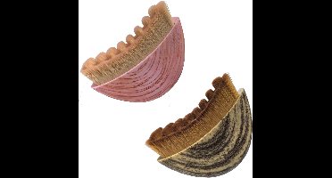 2 Stuks, Lymfatische Contour Gezicht Borstels, Droge Borstel Massager, Kin En Kaak Lijn Vormgeven, Verlichten Vermoeidheid, Super Zachte Haren Passen Nauwkeurig De Huid, Roze En Bruin, Met Beschermende Doos