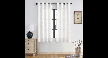 Gordijnen - Wit - 210x140 cm - Linnenlook