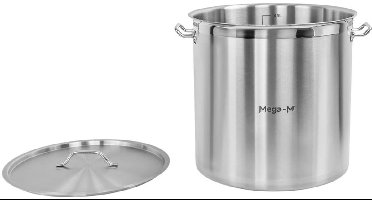 Mega-M PRO Hoge Pan 71 L – Roestvrij Staal met Gepolijste Rand – Efficiënt en Duurzaam Koken