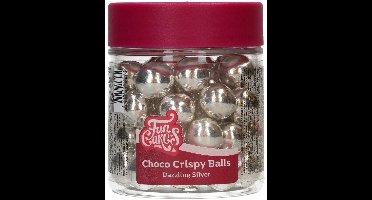 FunCakes Choco Crispy Balls - Metallic Zilver - 130g - Eetbare Taartdecoratie - Taarttoppers - Chocolade Decoratie