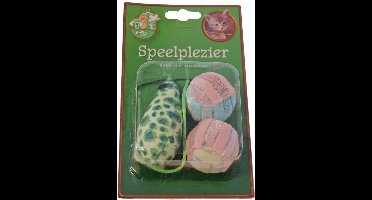 Kattenspeeltje 2 Ballen + Muis 7,5cm