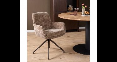 Eetkamerstoel Ryan draaibaar cremona cinnamon - Lichtbruin - eetkamerstoelen set van 2