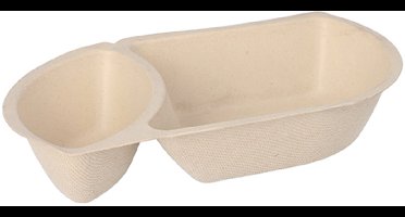 Snackbakje IEZZY A22 suikerriet PFAS-vrij 50 stuks 19.4 x 11 x 3.6 cm