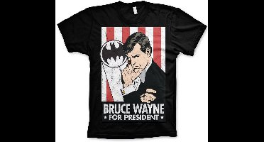 Batman Bruce Wayne For President Big Tall T-Shirt WB-1-BAT016-H40-10 Black-3XL