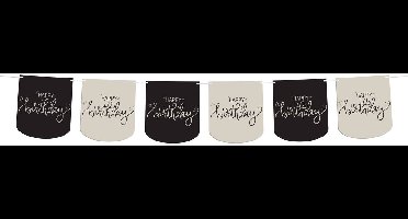 Folat - Crème noir vlaggenlijn happy birthday - 6 m - diy