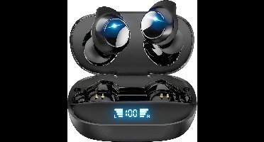 Siltcon® SoundWave Pro Sport - Volledig Draadloze Oordopjes – Oortjes Draadloos – Oordopjes – Oortjes - Bluetooth Oordopjes - Noise cancelling - Universeel - BT 5.3 - 48u op 1 lading - Blijven altijd zitten - Zwart