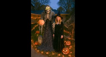 ESPA - Geanimeerde decoratie Reaper skelet met pompoen 210 cm