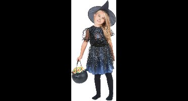 Spinnen heksen kostuum voor meisjes - Halloween verkleedkleding - Maat 140/152