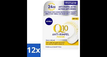 NIVEA - Q10 POWER Dagcrème - Anti-Rimpel Crème - SPF 30 - Voor alle huidtypen - Met Q10 & Creatine - Collageenversterker - 50 ml - Voordeelverpakking - 12 stuks