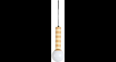 Leitmotiv Hanglamp Rayado - Geel - 12x12x38cm - Modern - Hanglampen Eetkamer, Slaapkamer, Woonkamer