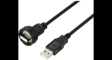 TRU COMPONENTS TC-E13T-MU2-MWA/NWA-0.5PV-S TC-13543536 USB 2.0-kabel met USB-A-stekker naar IP67-USB-A-stekker, 0,5 m W